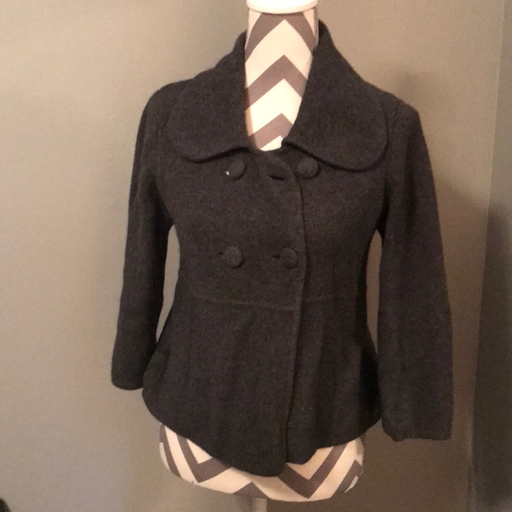 3/4 length sleeve double breasted sweater